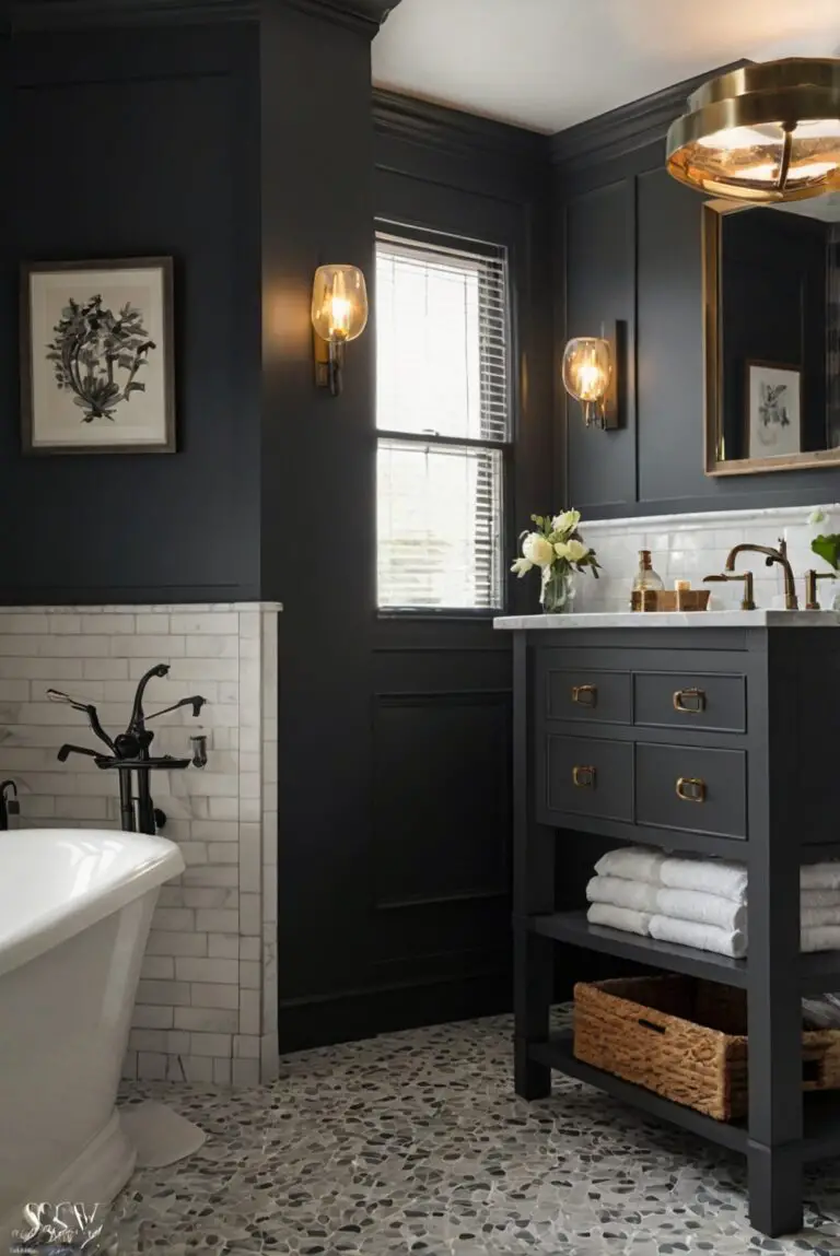 Iron Ore (SW 7069): Industrial Chic Adding Depth to Your Moody Bathroom!