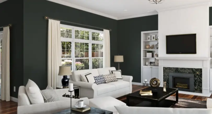 Sherwin Williams Jasper SW 6216
a deep, rich green with subtle brown undertones. It offers a grounded, sophisticated vibe, perfect for creating a warm, inviting atmosphere in any space.