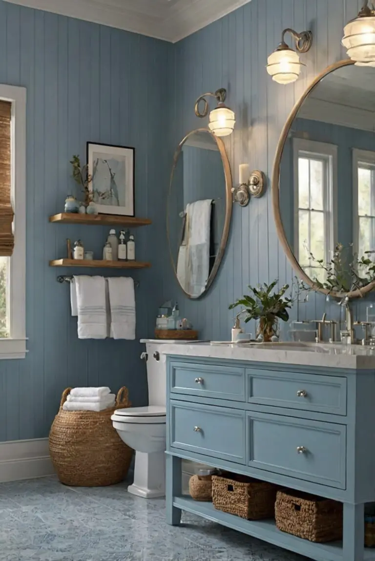 Misted Blue (820): Soft Misty Hues in Your Coastal Bathroom Haven!
