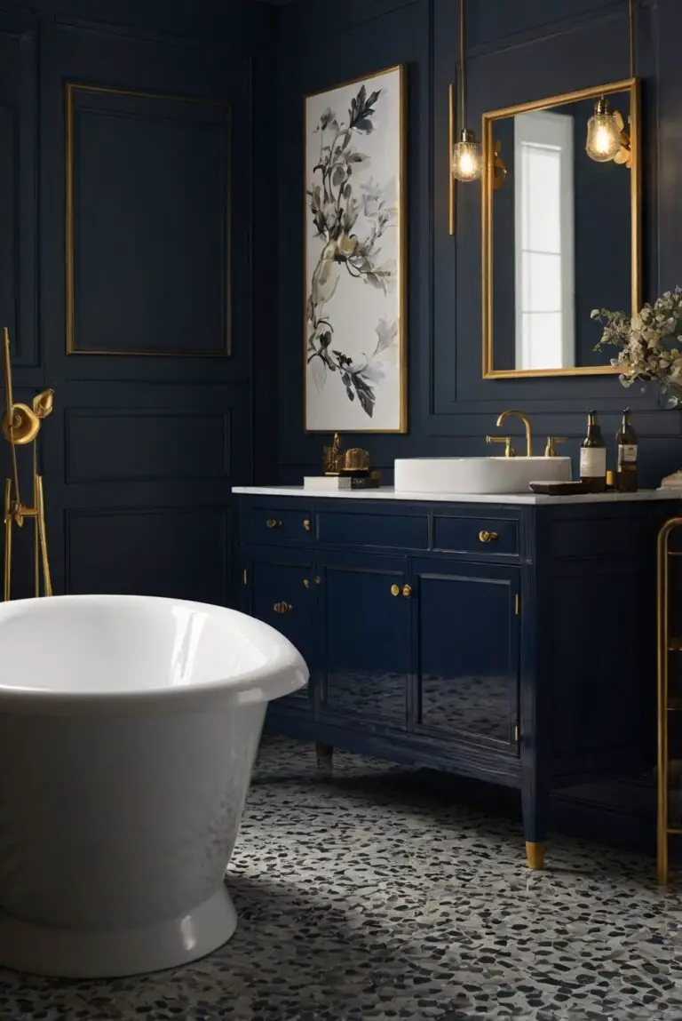 Moscow Midnight (SW 9142): Glamorous Blues Creating Mood in Your Bathroom!