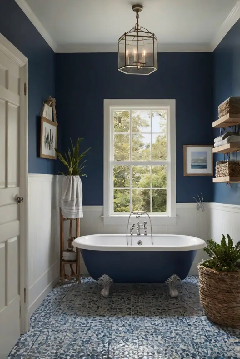 Oxford Blue (2061-10): Classic Elegance for Your Coastal Bathroom Hideaway!
