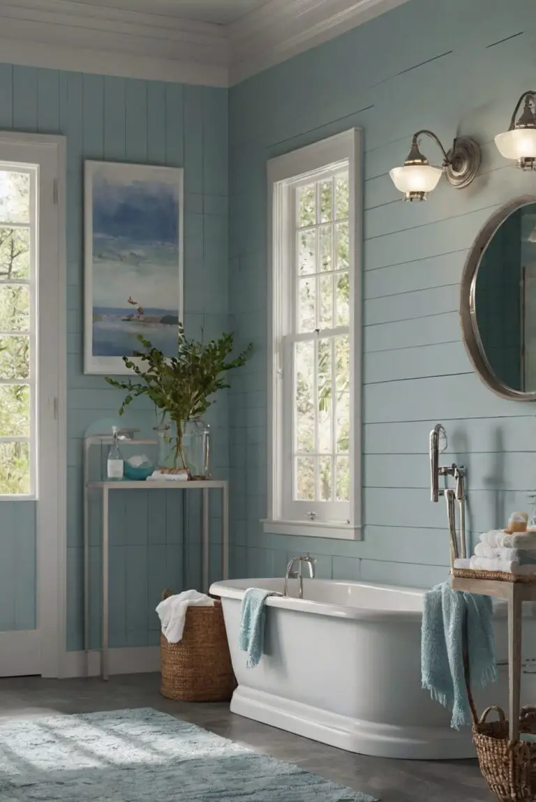 Polar Sky (1674): Misty Blue Hues Evoking a Serene Coastal Landscape in Your Bathroom!