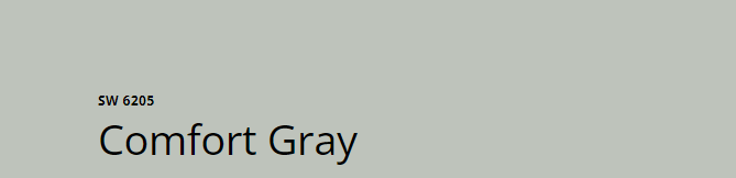 Sherwin Williams Comfort Gray
A gentle, muted green-gray that brings a sense of relaxation and calmness, perfect for bedrooms and living spaces.