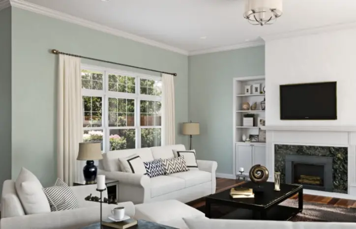 Sherwin Williams Rainwashed SW 6211
Light, calming green with blue undertones, perfect for a fresh and soothing atmosphere.