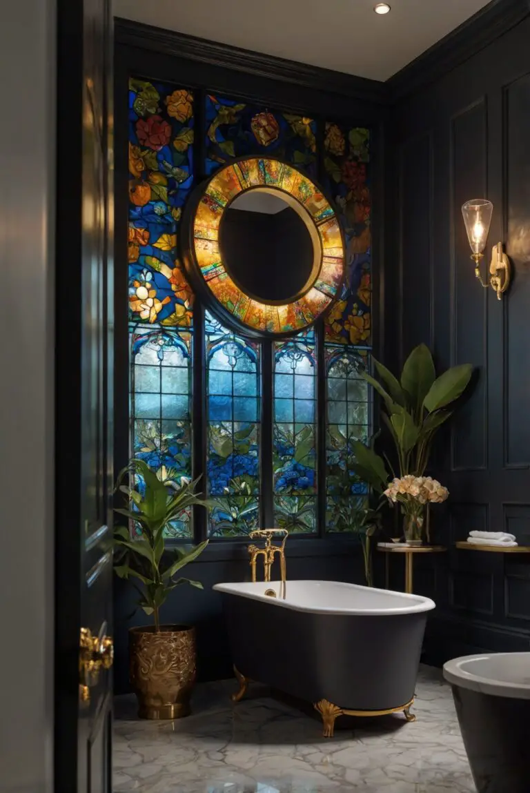 Stained Glass (1608): Artistic Depth for Moody Elegance in Your Bathroom!
