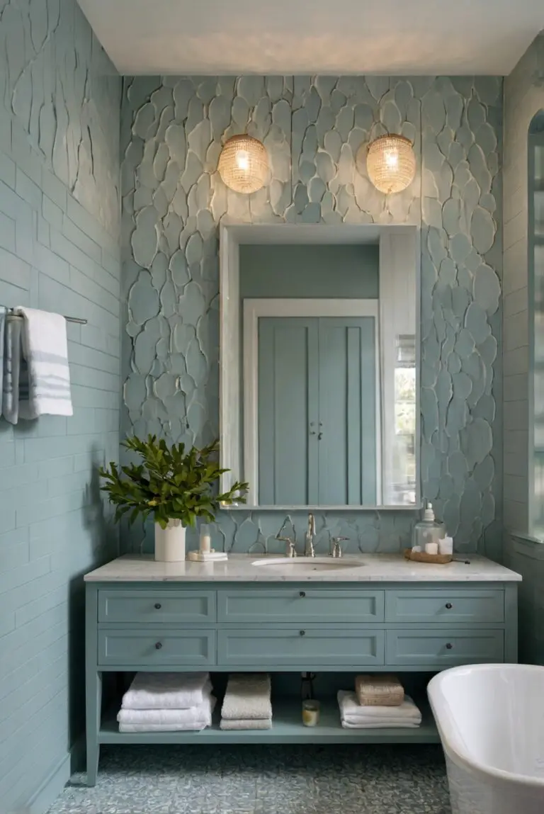 Waterscape (SW 6470): Blue-Green Serenity Setting a Coastal Vibe in Your Bathroom!