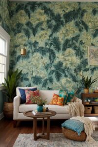 How to use wallpaper to add texture and pattern to your living room ... - How To Add Texture To Small Apartment Backgrounds With Molding