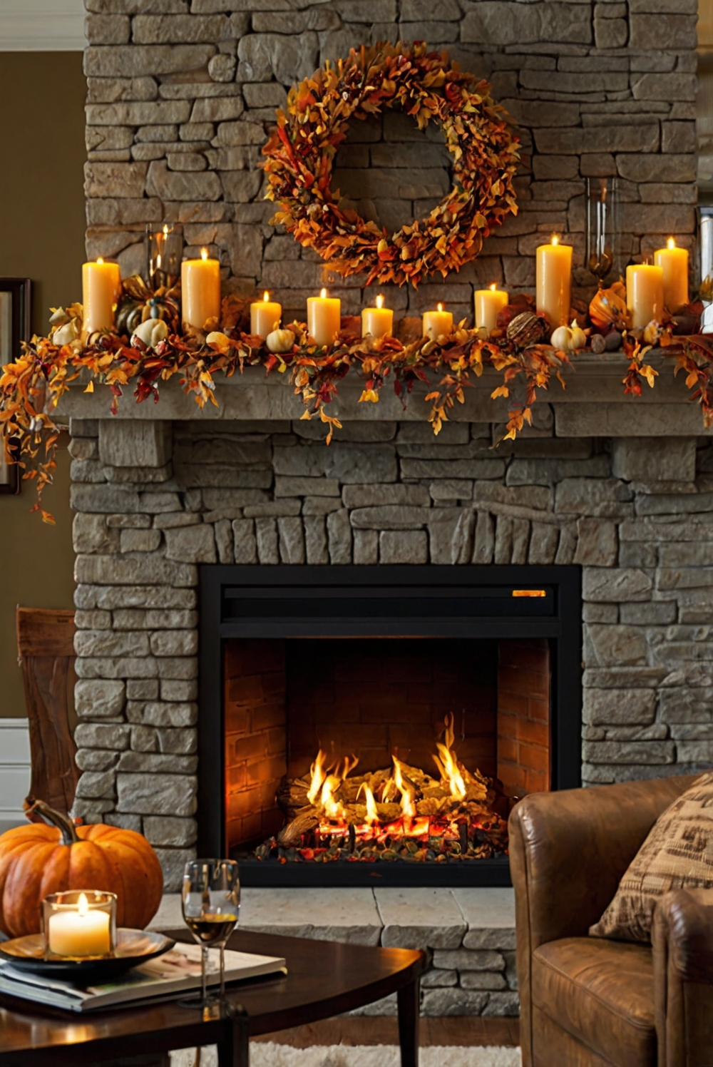 fall fireplace decor, cozy home decor, stunning mantle decorations, autumn home accents, elegant hearth design