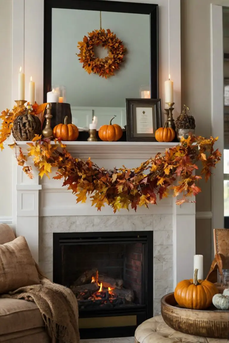 fall mantel decor, home decor ideas, interior design inspiration, autumn decorations, seasonal decorating tips