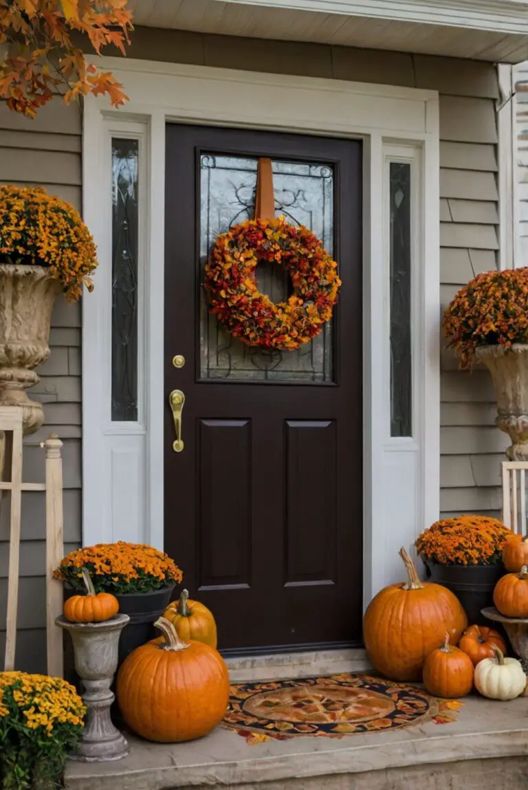 Fall porch decor, Outdoor autumn decorations, Front porch fall decor, Seasonal porch decorating, Festive fall porch ideas