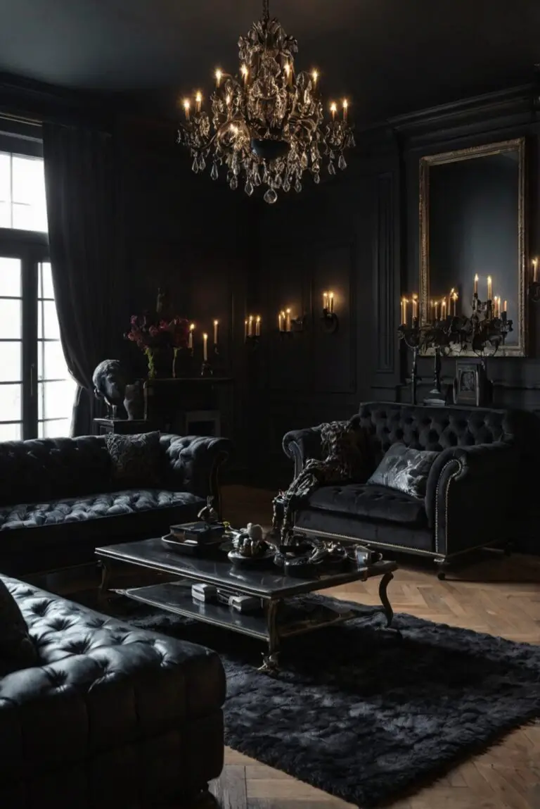 Gothic decor, Modern Gothic, Gothic furniture, Dark living room, Gothic interior design