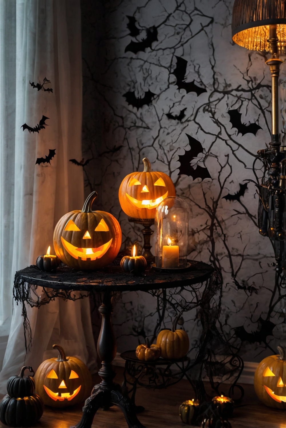 Halloween room decor, spooky home decorations, haunted house theme, creepy room makeover, eerie interior design