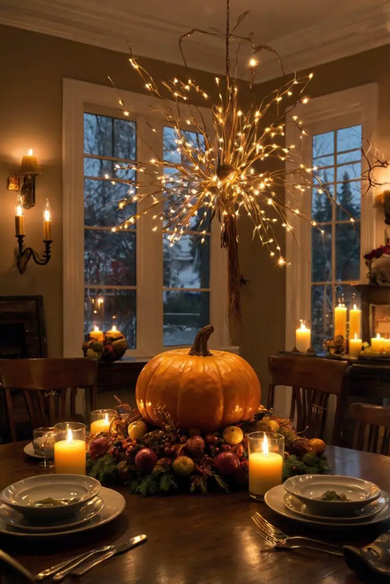 Thanksgiving room decor, festive home decor, holiday room design, festive table decorations, seasonal interior design