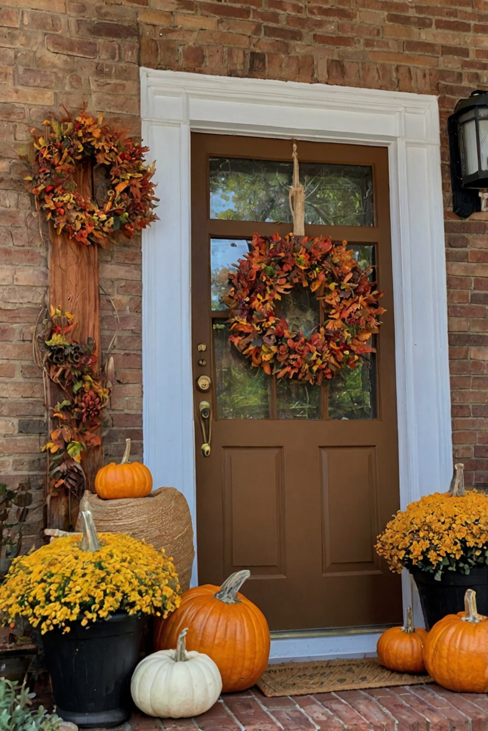 Fall porch decor, Cozy autumn decorations, Outdoor fall design, Seasonal front porch, Festive autumn displays