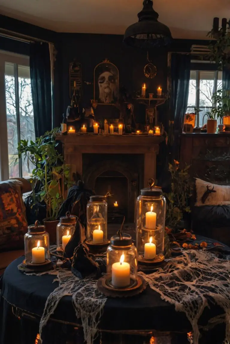 Witchy room decor, Gothic room ideas, Mystical home decor, Dark aesthetic interior, Witchcraft inspired design