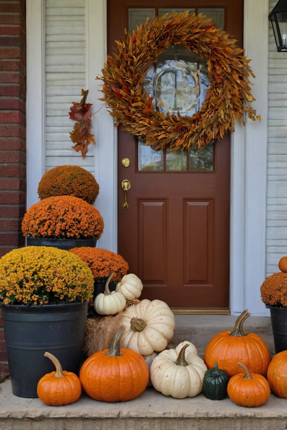 Fall porch decor, Front porch decorations, Autumn porch, Outdoor fall decor, Seasonal porch ideas