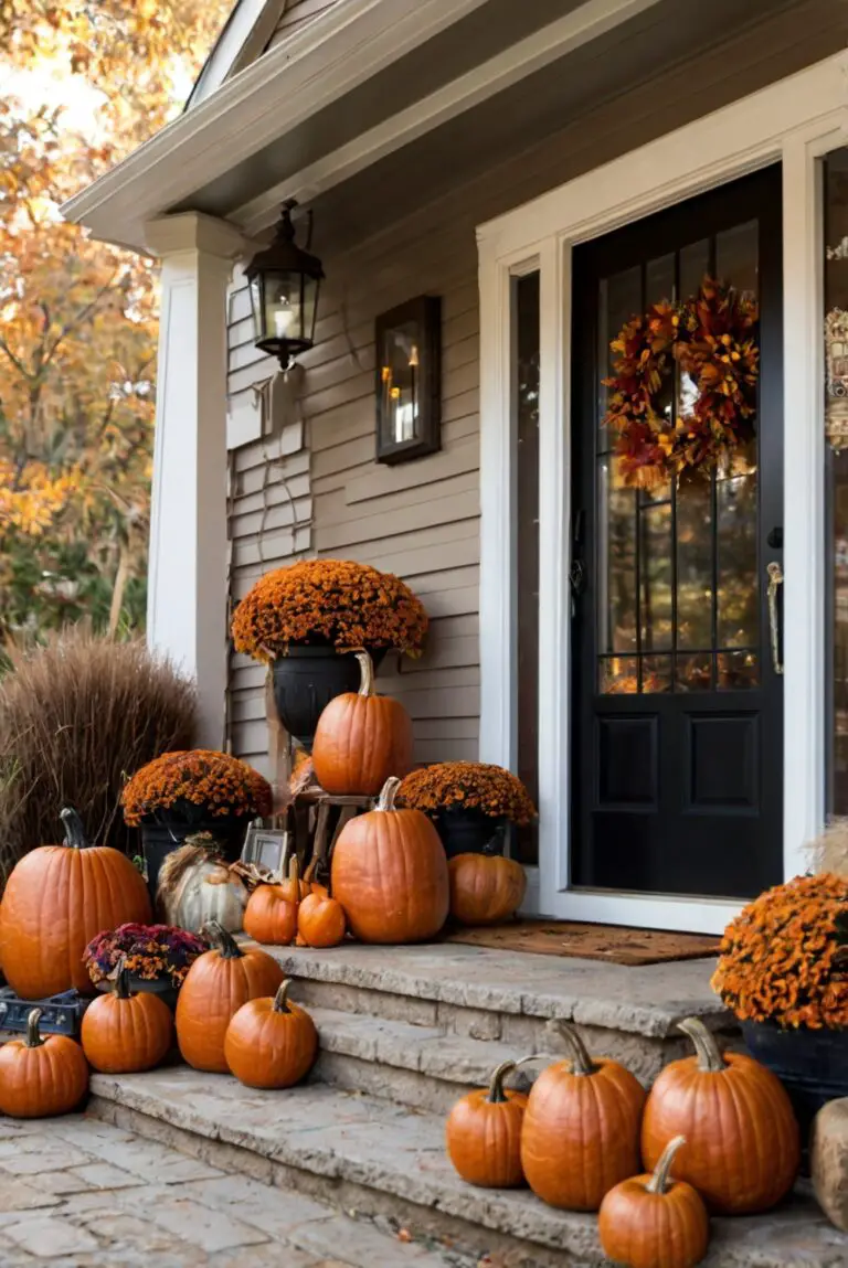 Fall porch decor ideas, Porch decorating tips, Outdoor fall decorations, Autumn porch display, Seasonal porch decor