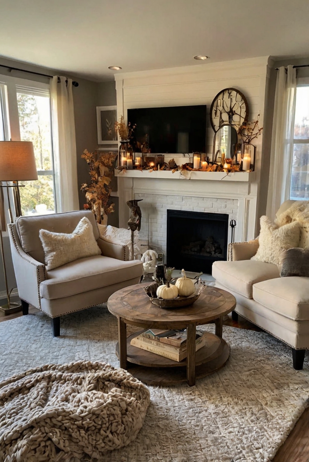 Stunning Fall Living Room Makeover, Cozy Space Ideas, Autumn Home Decor, Warm Living Room Design, Fall Home Renovation