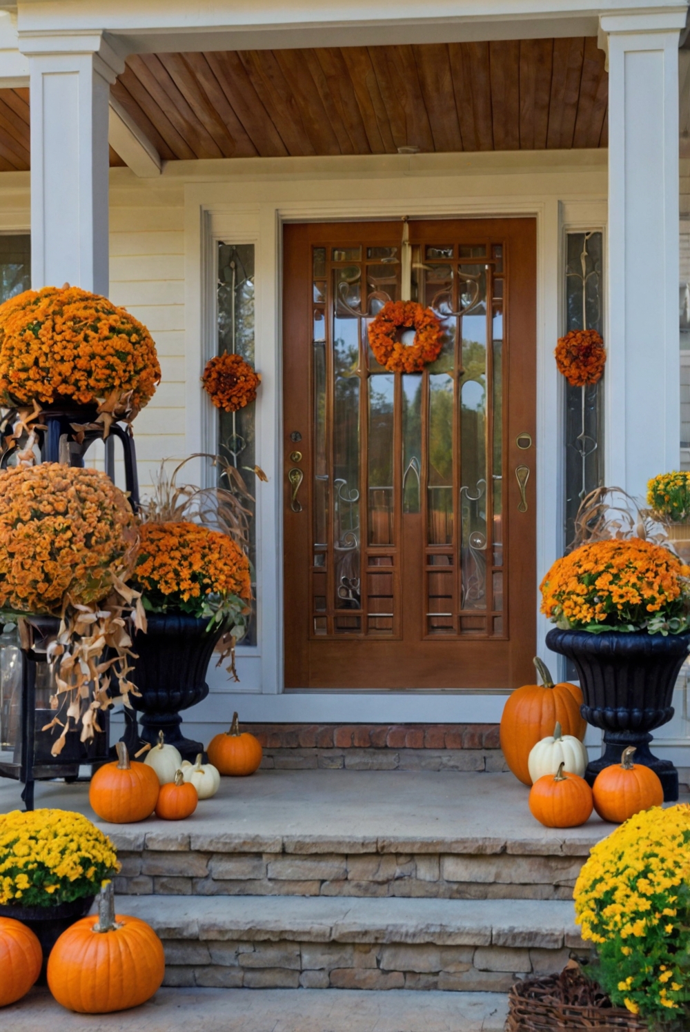 Fall porch decor, Outdoor autumn decorations, Front porch fall decorating ideas, Seasonal porch decorations, Cozy porch decor