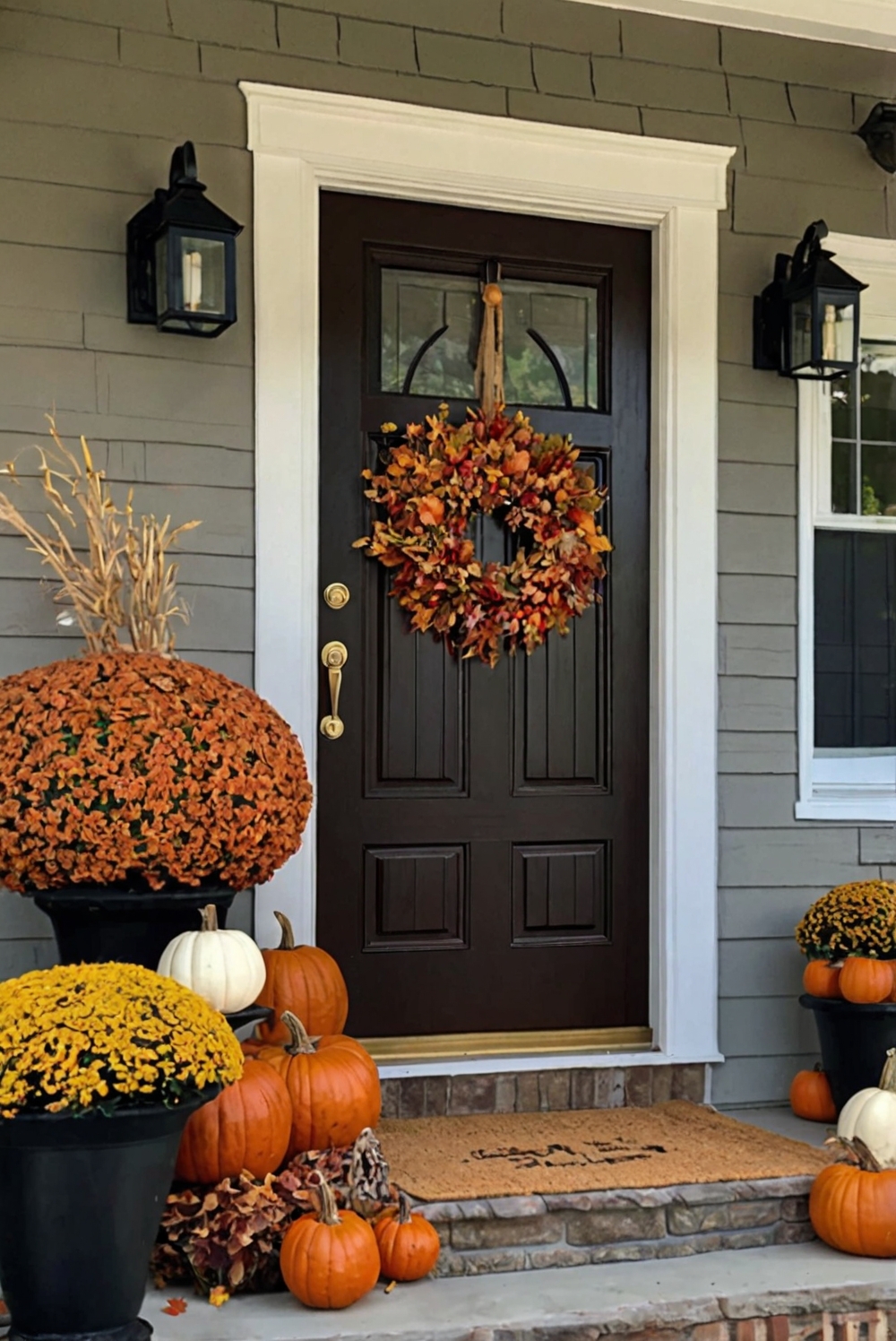 porch decor ideas, fall home decorations, autumn front porch, festive porch accessories, seasonal outdoor decor