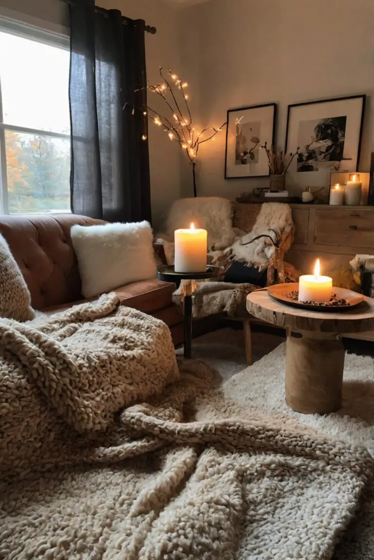 Fall home decor, Cozy living room decor, Autumn room updates, Warm bedroom ideas, Seasonal home decorations