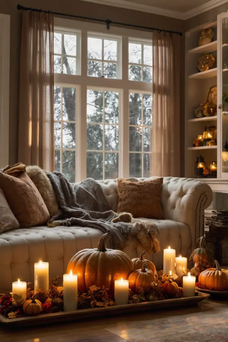 Thanksgiving room decor, Festive home decor, Thanksgiving decoration ideas, Holiday room accents, Seasonal home styling