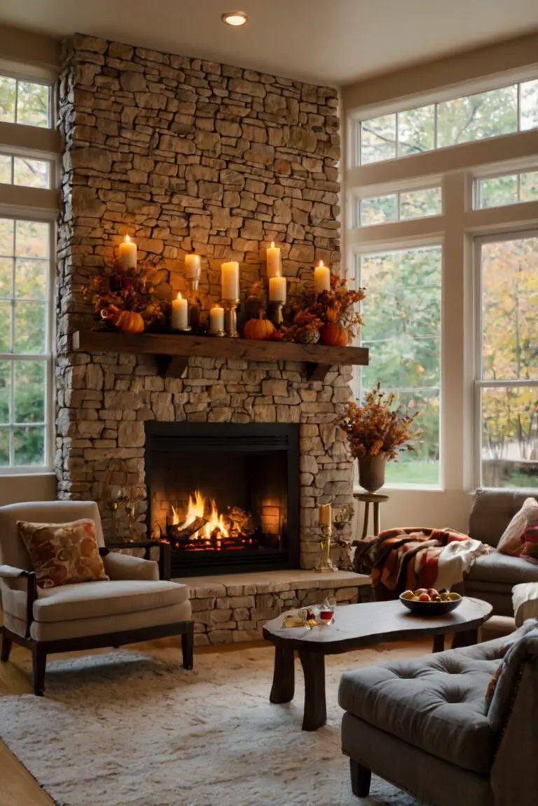 fireplace mantel decor ideas, cozy fireplace decorations, rustic fireplace accessories, elegant fireplace styling, modern hearth decor