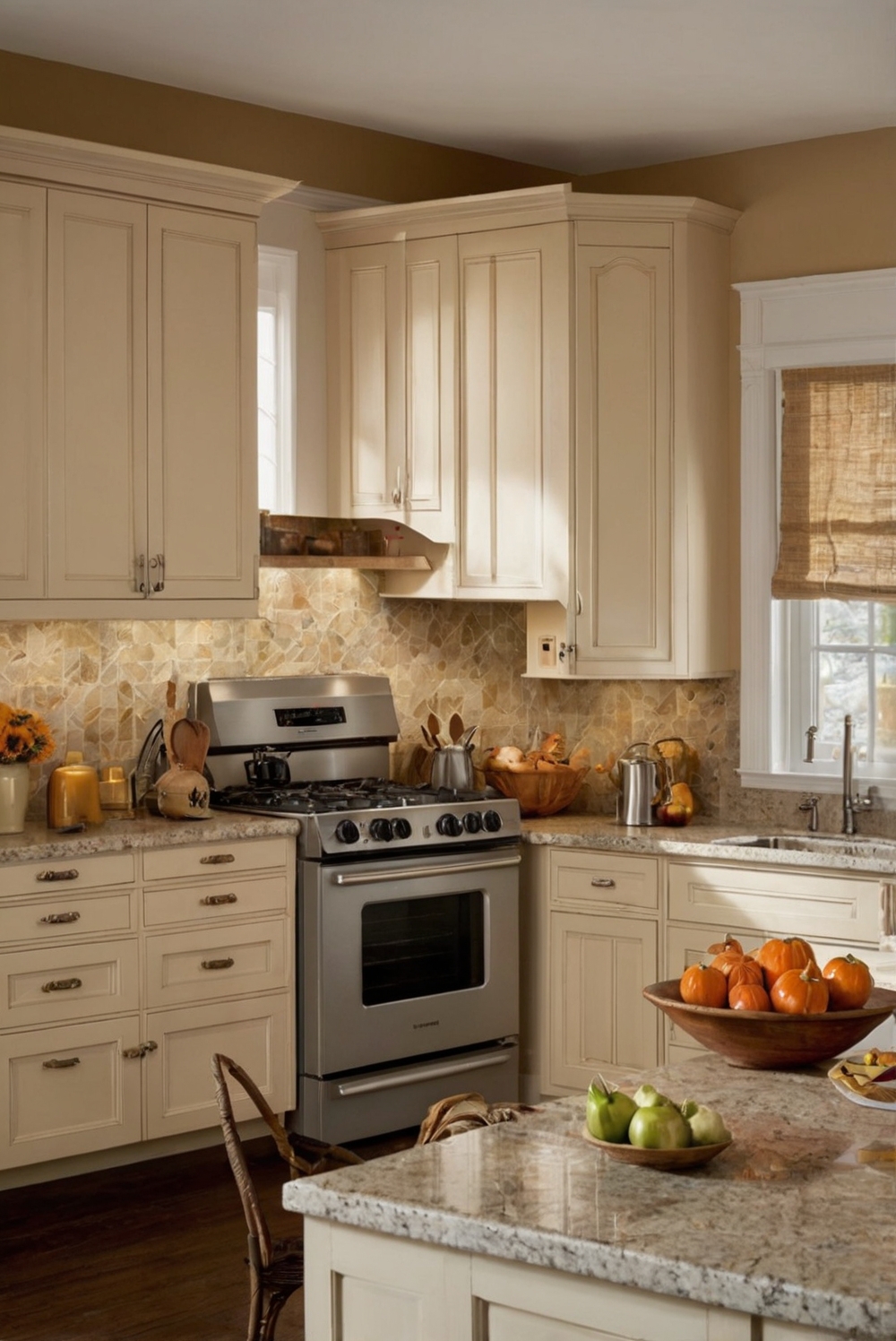 Fall kitchen decor, Kitchen color palette, Benjamin Moore paint colors, Autumn kitchen design, Interior paint trends