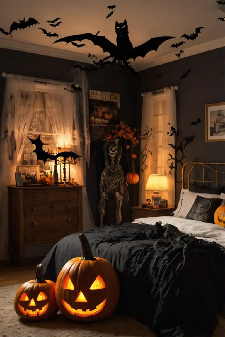 Halloween decorations, Halloween bedroom, spooky decor, haunted room, scary bedroom