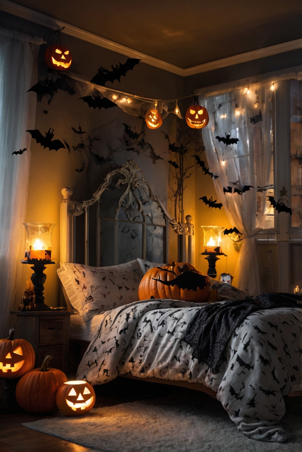 Halloween decor, bedroom decor, home decor, spooky decorations, seasonal decorations