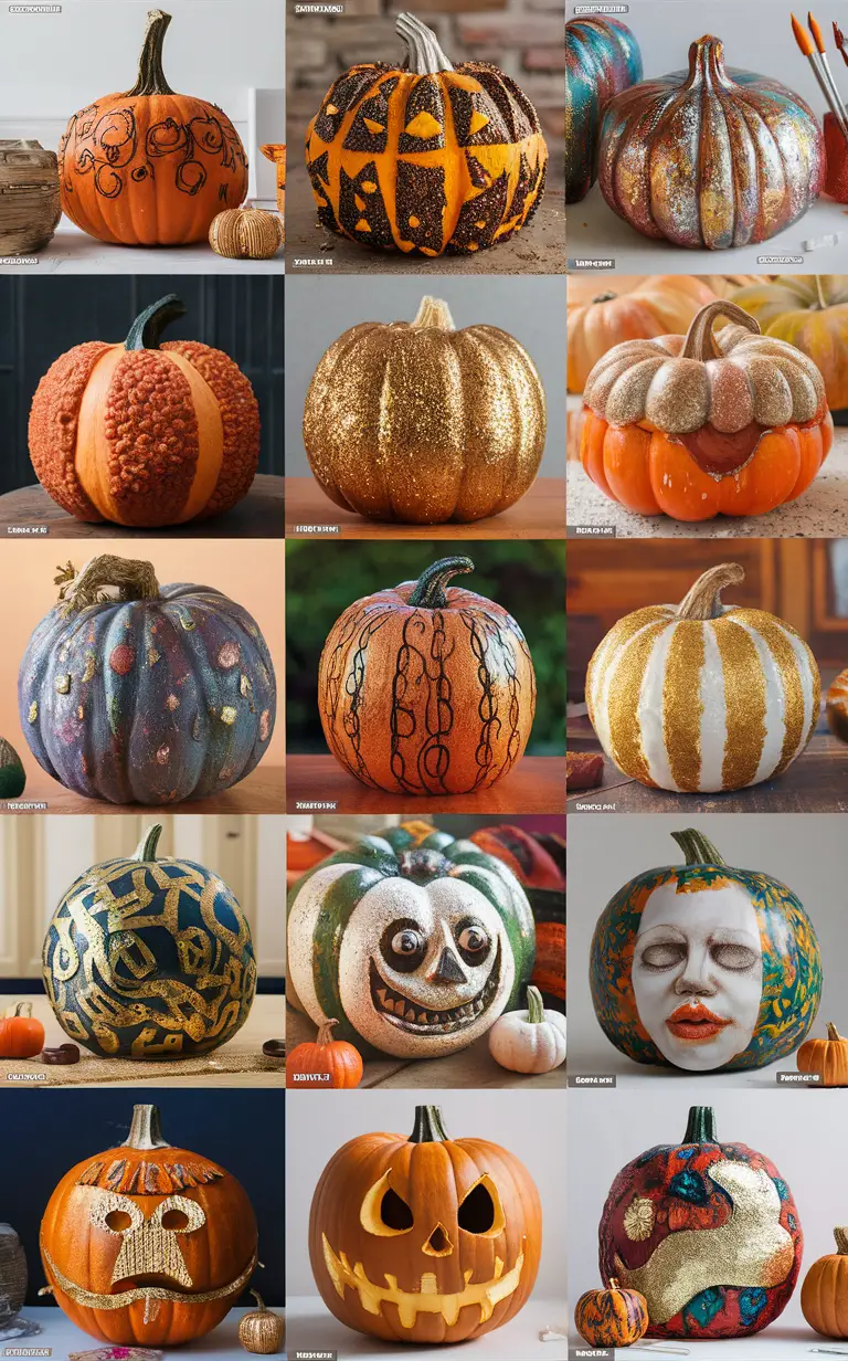 Pumpkin painting ideas, Pumpkin designs, Creative pumpkin art, DIY fall decor, Hand-painted pumpkins