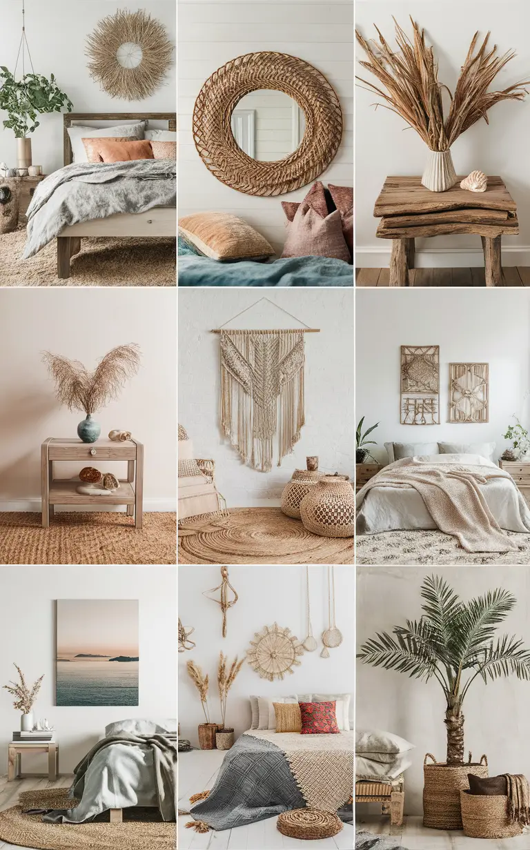 beach-themed decor, boho chic bedroom, coastal design, stylish interiors, trendy home makeover