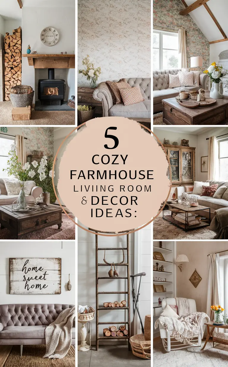 Farmhouse living room decor, Home decor ideas, Rustic living room decor, Modern farmhouse decor, Country home decor