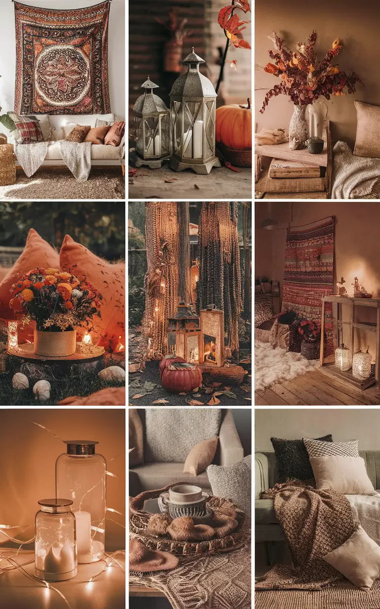 Boho home decor, Fall home decor, Cozy home ideas, Boho interior design, Trendy home decorations