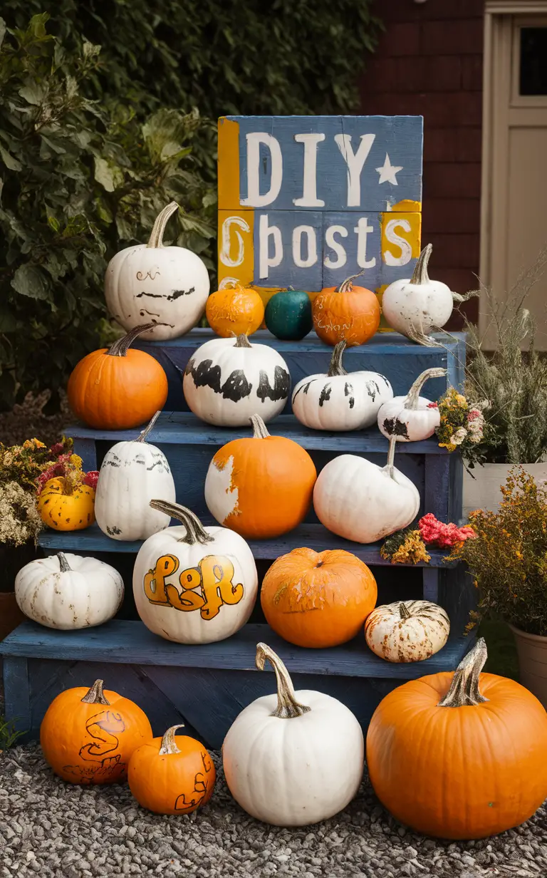 pumpkin painting, fall decor, DIY ideas, trendy decor, pumpkin designs