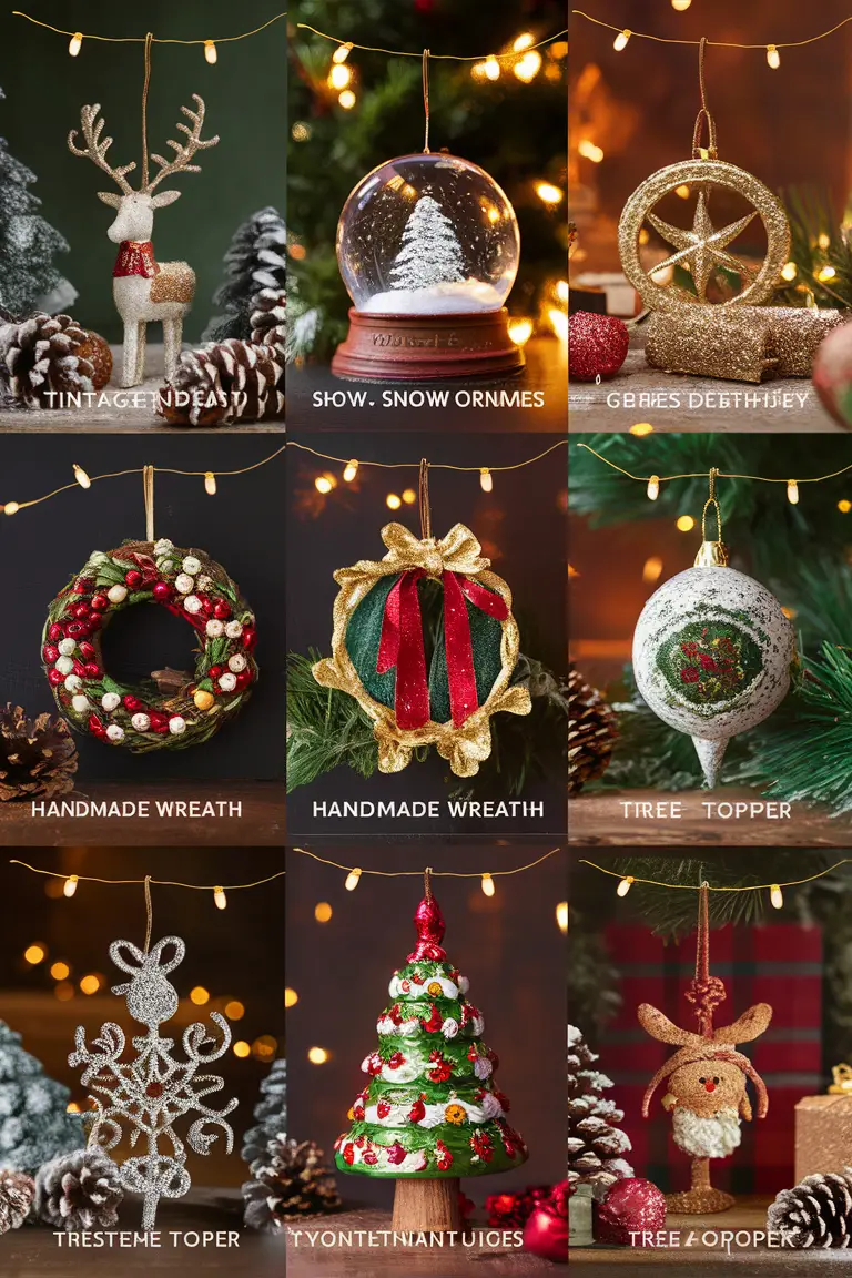 Christmas ornament display, holiday decor ideas, creative seasonal decorations, festive home accents, unique Xmas ornament arrangements