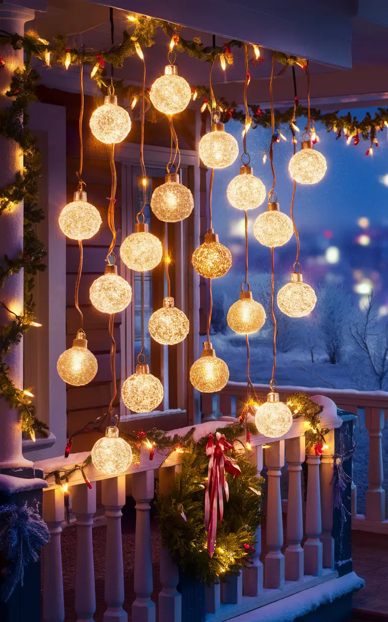 Christmas Lights Installation Service, Outdoor Lighting Decorations, Hanging Light Displays, Festive Holiday Lighting, Porch Christmas Decorations