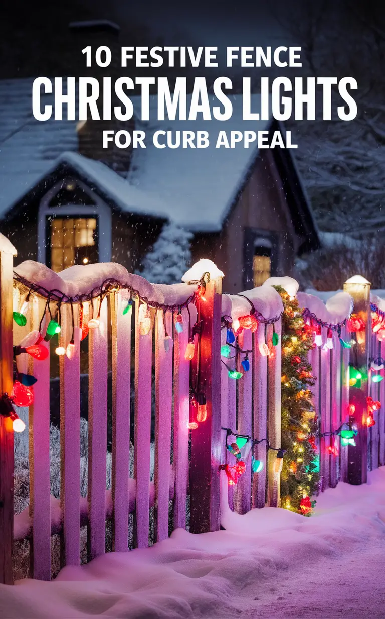 Christmas Lights, Festive Fence Lights, Holiday Fence Decorations, Outdoor Christmas Lighting, Festive Outdoor Lighting