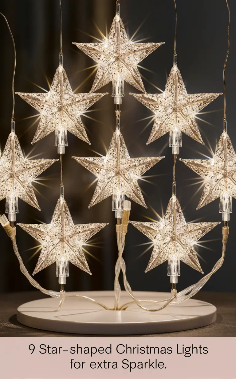 Starry Christmas lights, Christmas light decorations, Holiday lighting ideas, Twinkle lights for Christmas, Festive Christmas light display