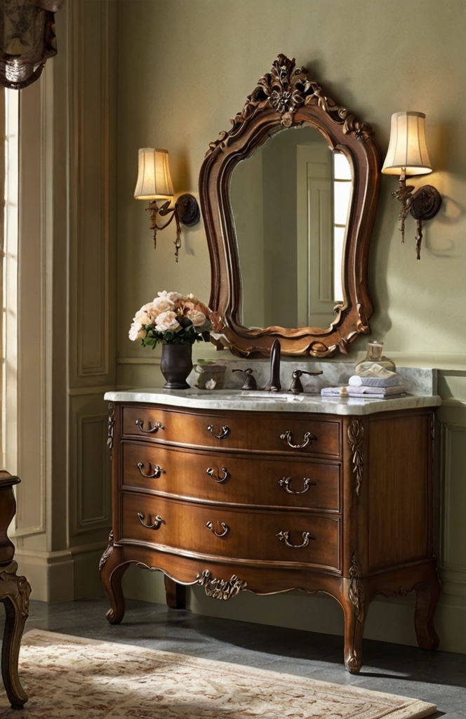 Charming Vanity Designs for French Country Bathrooms