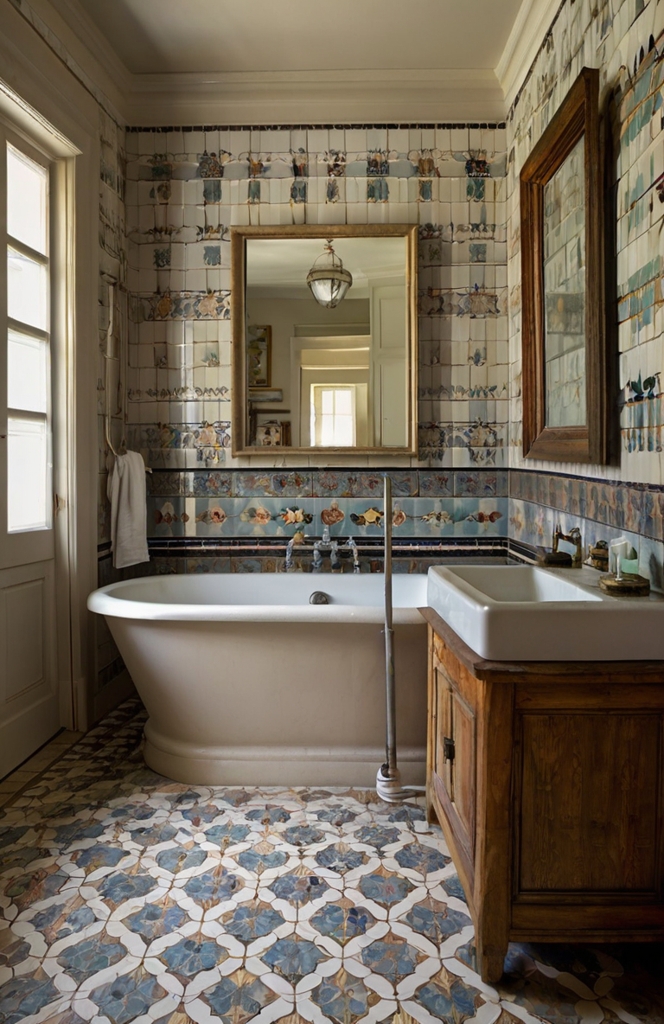 Patterned Tiles That Define French Country Bathrooms