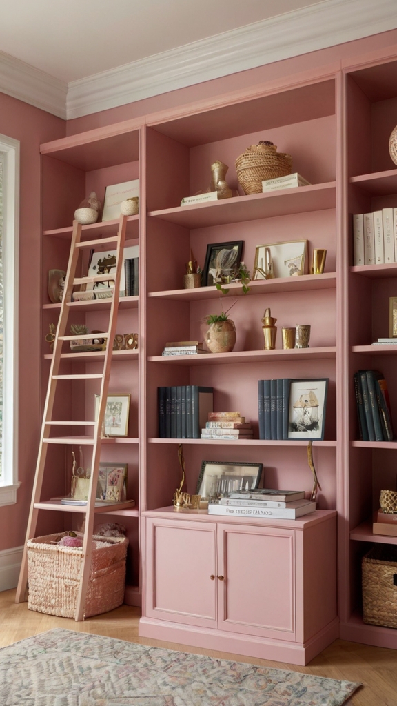 Pink home office decor, Feminine office design, Stylish home office furniture, Chic office accessories, Modern pink office design