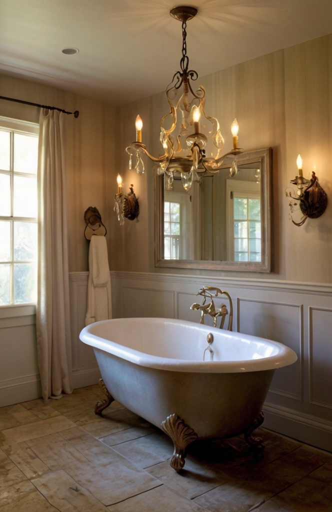 Soft Lighting Ideas for French Country Bathrooms