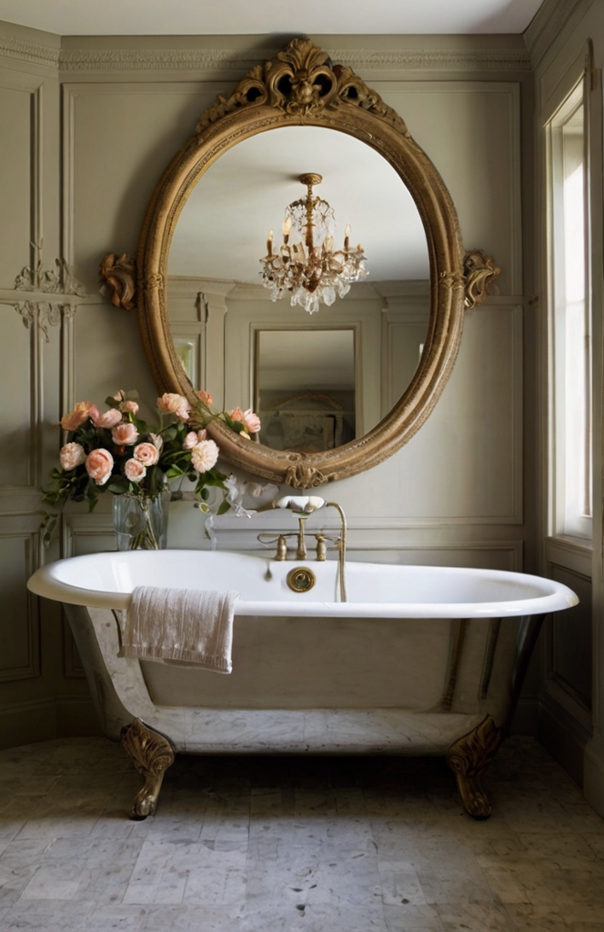 Statement Mirrors for French Country Bathrooms