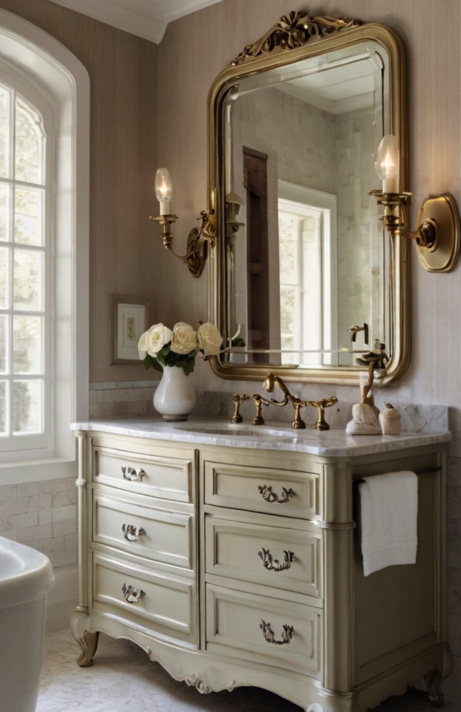 Vintage Fixtures to Elevate French Country Bathrooms