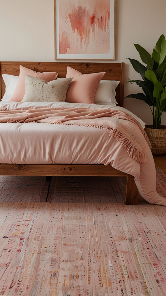 
new pink boho bed design, modern bed design, modern bedroom designs, modern wood bed frame,modern bedroom, 