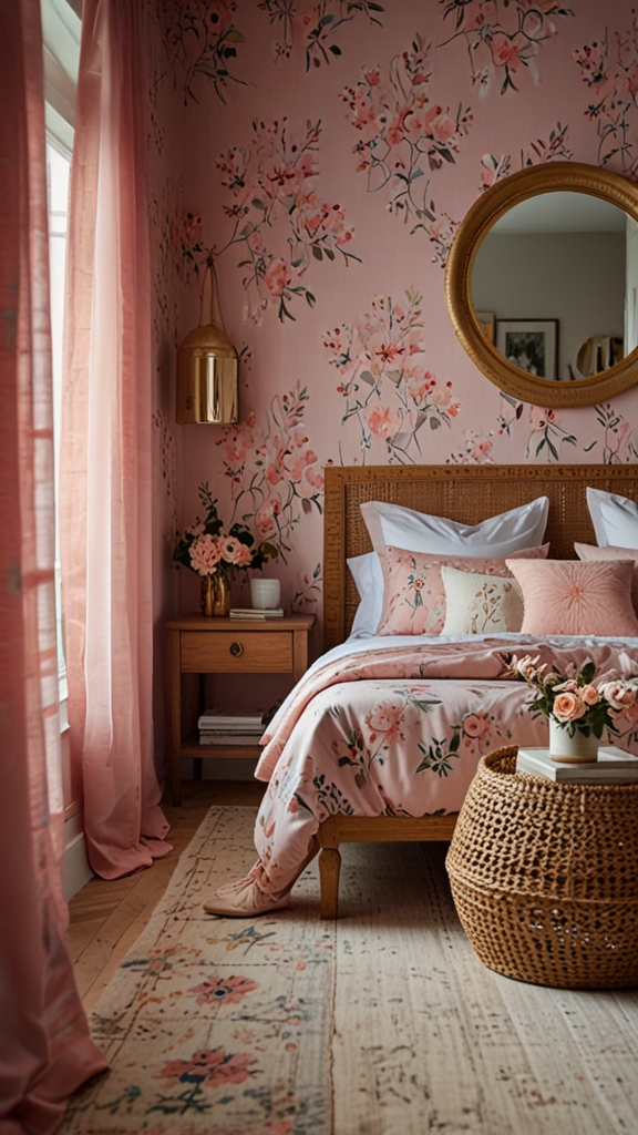 
new pink boho bed design, modern bed design, modern bedroom designs, modern wood bed frame,modern bedroom, 