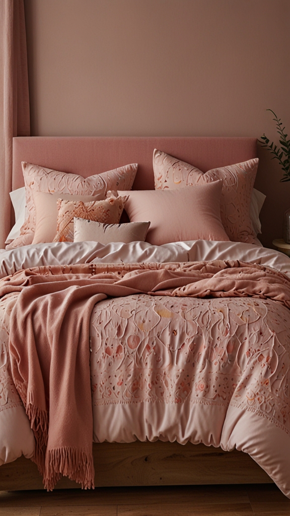 
new pink boho bed design, modern bed design, modern bedroom designs, modern wood bed frame,modern bedroom, 