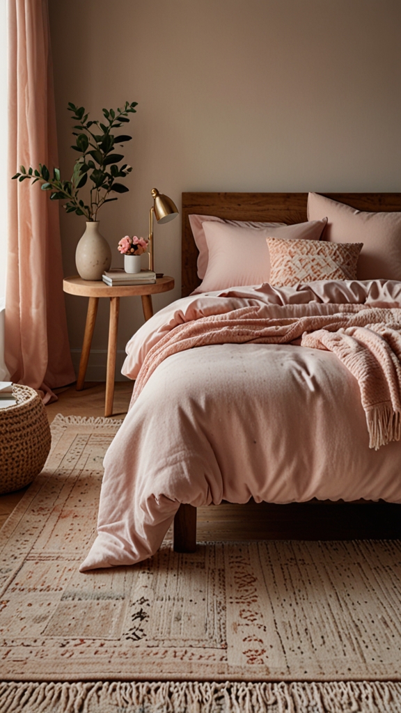 
new pink boho bed design, modern bed design, modern bedroom designs, modern wood bed frame,modern bedroom, 