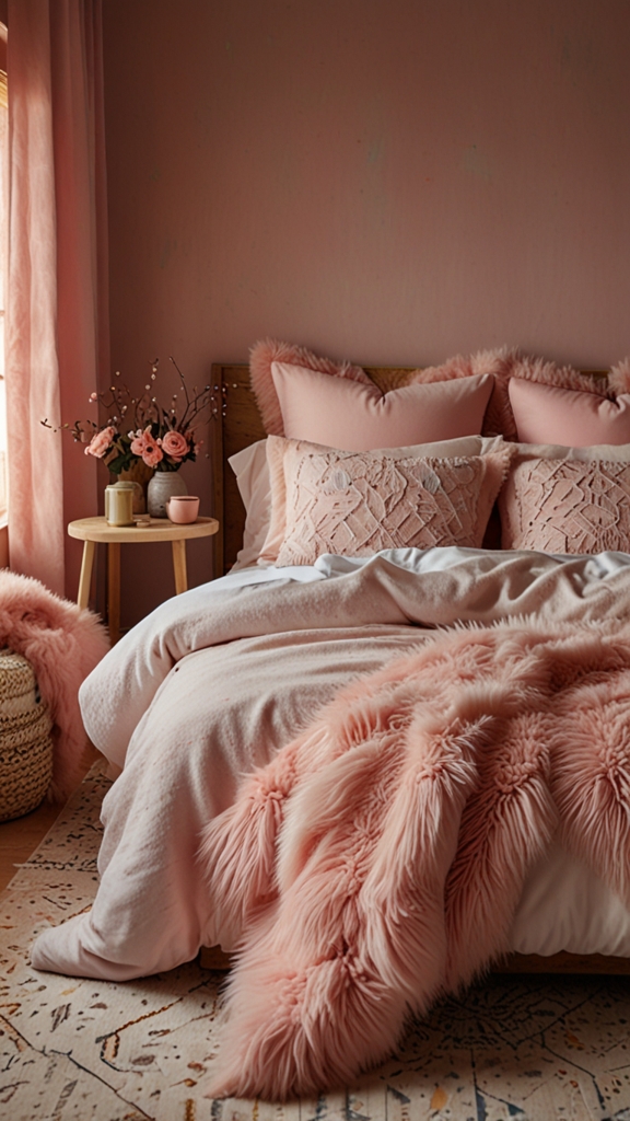 
new pink boho bed design, modern bed design, modern bedroom designs, modern wood bed frame,modern bedroom, 